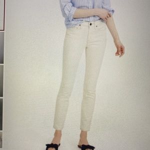 J Crew Cream Ecru Size 28 Toothpick Denim